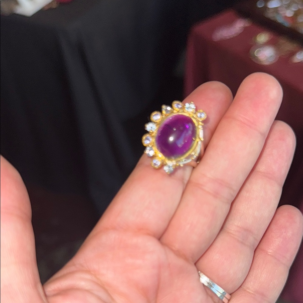 Fine art Amethyst Ring size 8- 925